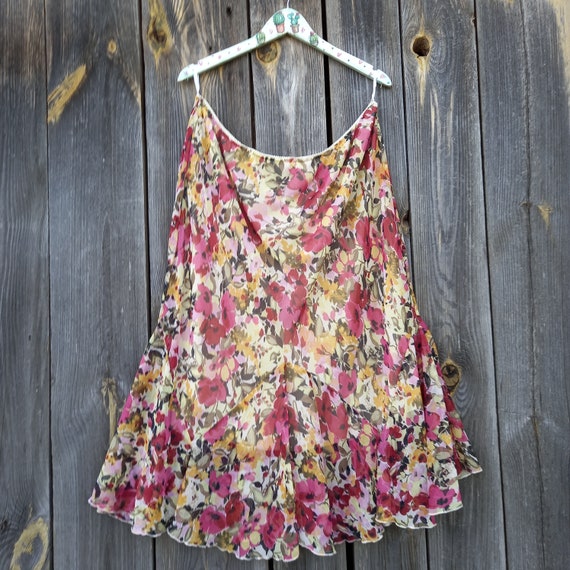 00s Chiffon floral skirt women Y2K Vintage skirts… - image 1