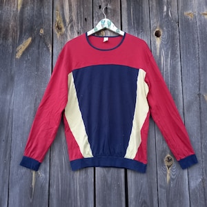 90s Sweatshirt women or men Сolorblock Oversize shirts Vintage Clothes Multicolor Jumper Sport jacket womens Streetwear Hip hop M L Large