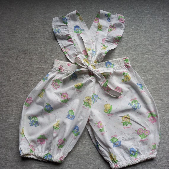 80s Jumpsuit For baby 90s Romper baby girl Vintag… - image 1