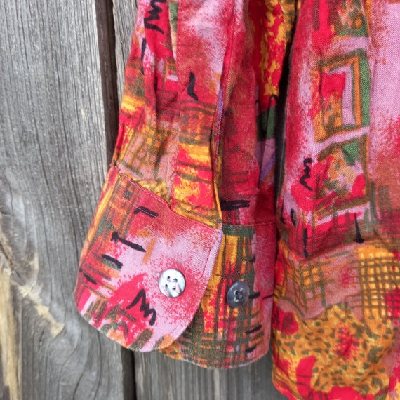 90s Colorful Shirt Men Vintage Red Сlothes 1990s Retro