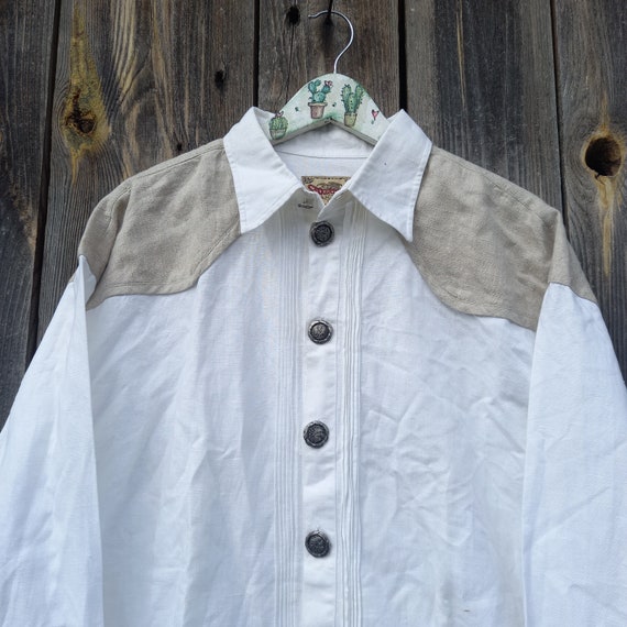 White shirt men Trachten Dirndl Vintage  Austrian… - image 2