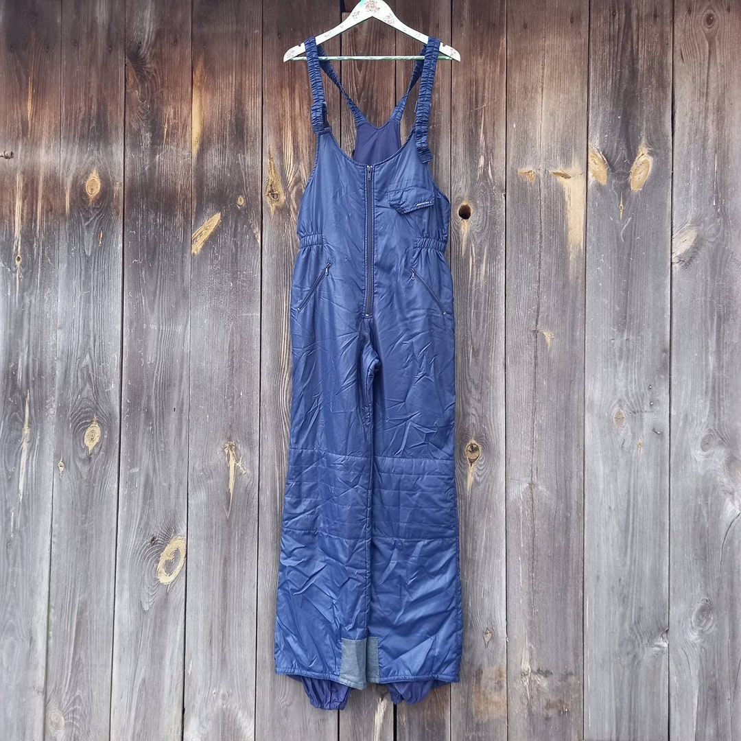 80s Blue Vintage Ski Bibs Overalls Snowboard Men Skiing Pants Etsy