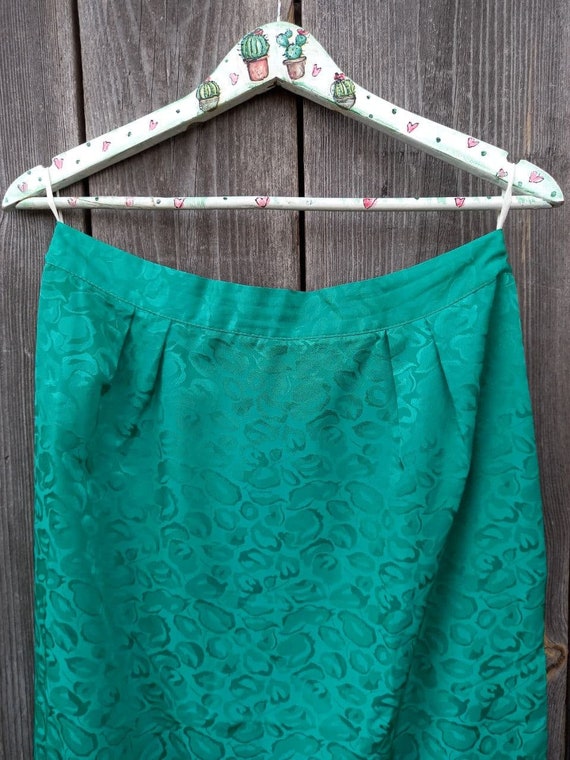 Vintage skirt for woman Emerald Green clothes Wom… - image 3