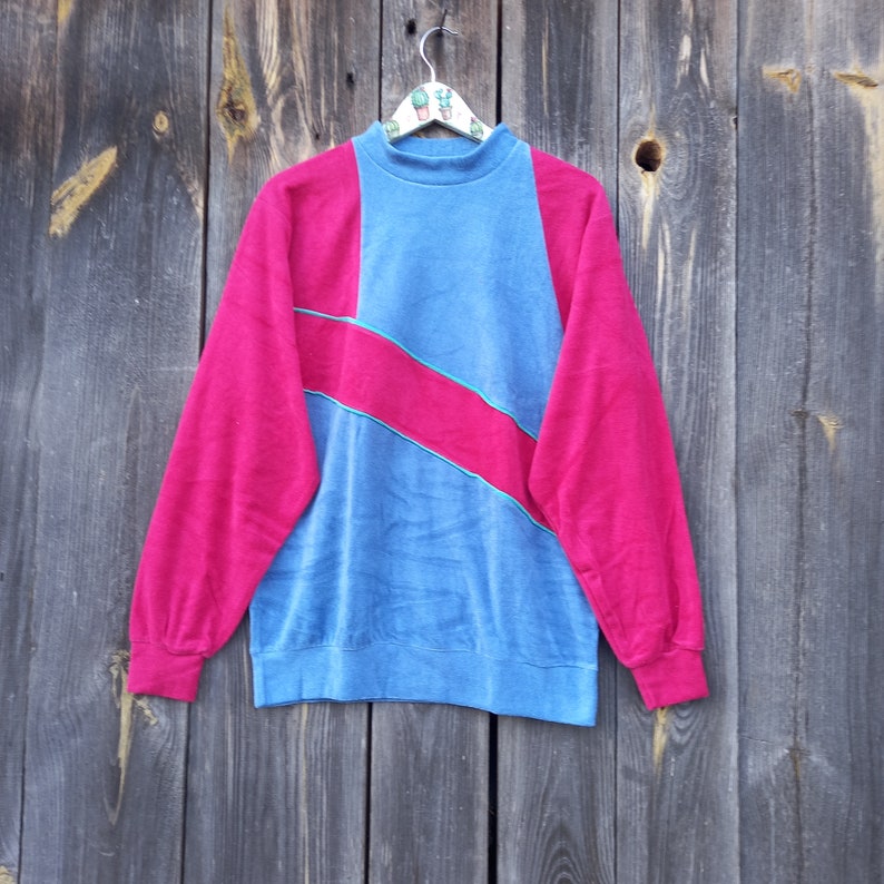 90s Sweatshirt Women or Men Сolorblock Oversize Shirts Vintage Clothes