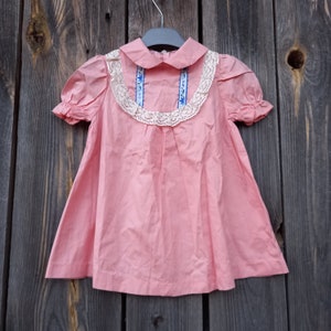 70s Pink dresses Girl 80s Vintage Party Summer Lase Dress embroidery 1980s Clothing Kids Clothes children Size 3T 4 age Fiesta Dress cotton