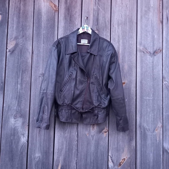 80s Brown Vintage Leather Jacket Women Sergio Donna Rocker Clothing Genuine Clothes Retro Coat Motorcycle Biker Belted L 44 Bomber Oversize - Etsy 80s Brown Vintage Leather Jacket Women Sergio Donna Rocker Clothing Genuine Clothes Retro Coat Motorcycle Biker Belted L 44 Bomber Oversize - Etsy