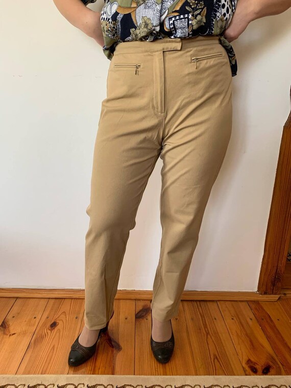 90s Vintage Pants for Women Liz Claiborne Camel Lizwear