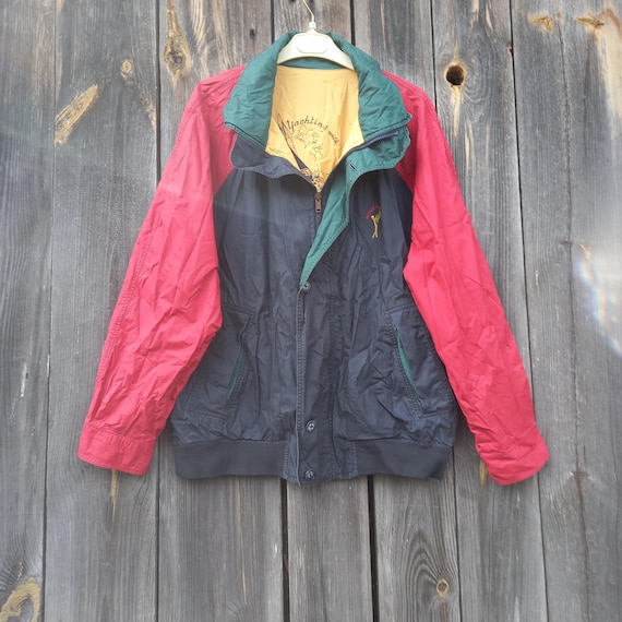 Vintage 90s Reversible Windbreaker Jacket Men Yachting With Bush