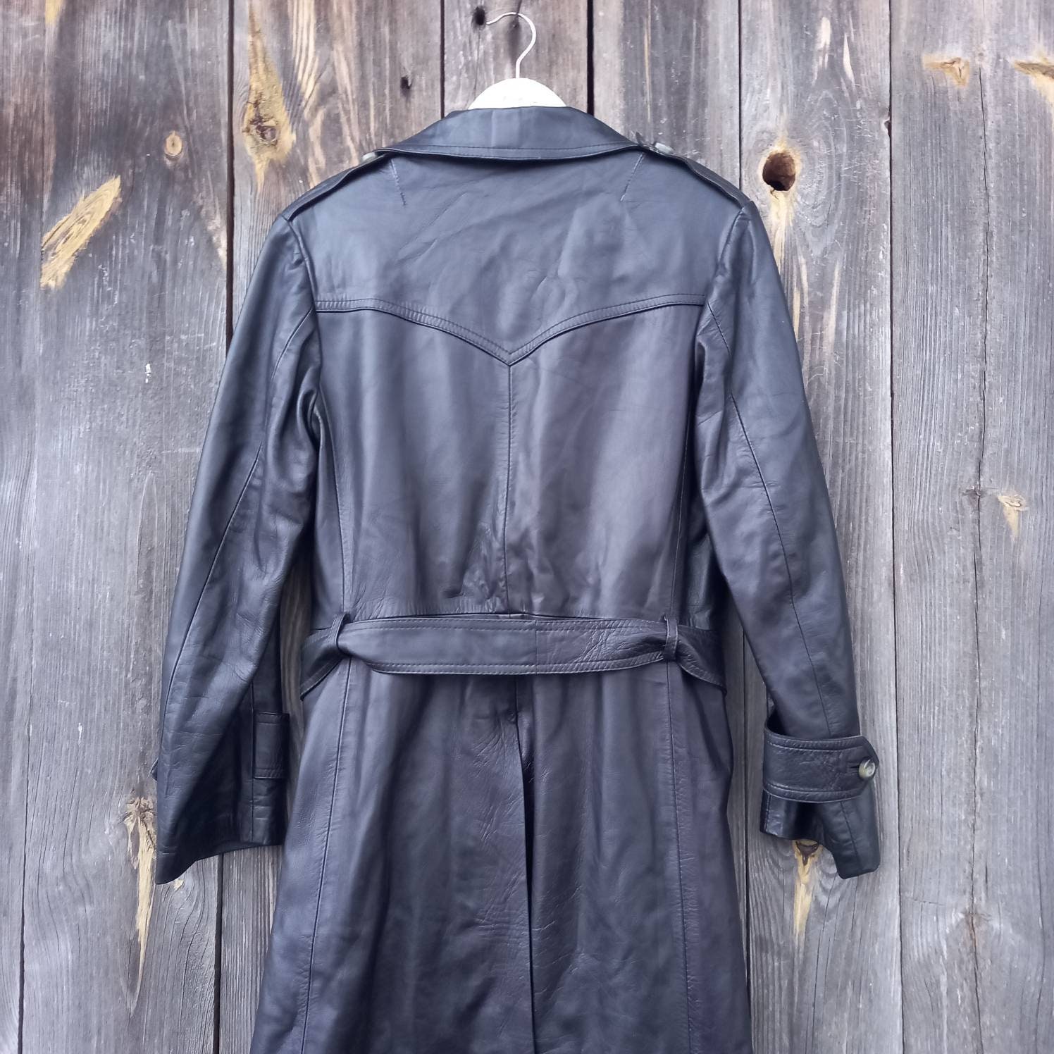 1990s Black Leather Trench Coat Men 90s Spring Vintage Jacket Rain Clothes Classic Coat Overcoat Gentlemen's Retro Clothing Size M Medium - Etsy 1990s Black Leather Trench Coat Men 90s Spring Vintage Jacket Rain Clothes Classic Coat Overcoat Gentlemen's Retro Clothing Size M Medium - Etsy
