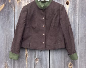 90s Trachten Vintage Wool Jacket Women Loden Frey Clothes