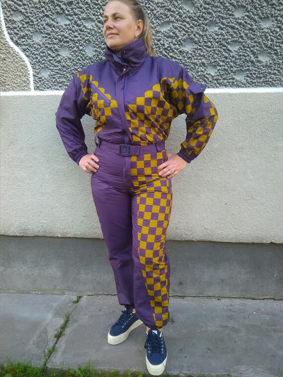 Purple and Gold Ski Suit
