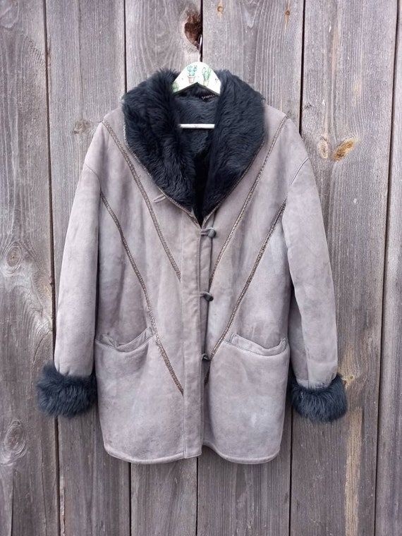 Vintage schapenvacht jas jas echt bont - België