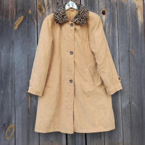 90s Vintage Coat women Brown Blazer Ladies Leopard print Y2K Minimalist jackets Clothes Long Sleeve Size M L Clothing Winter Fall jacket