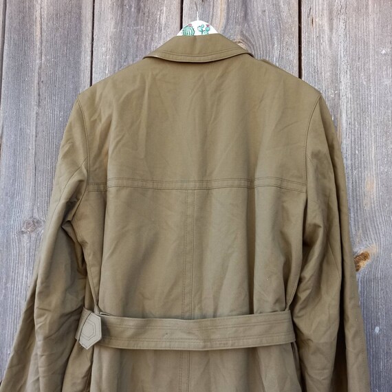 1990s Green trench coat men Vintage Fall jacket R… - image 10