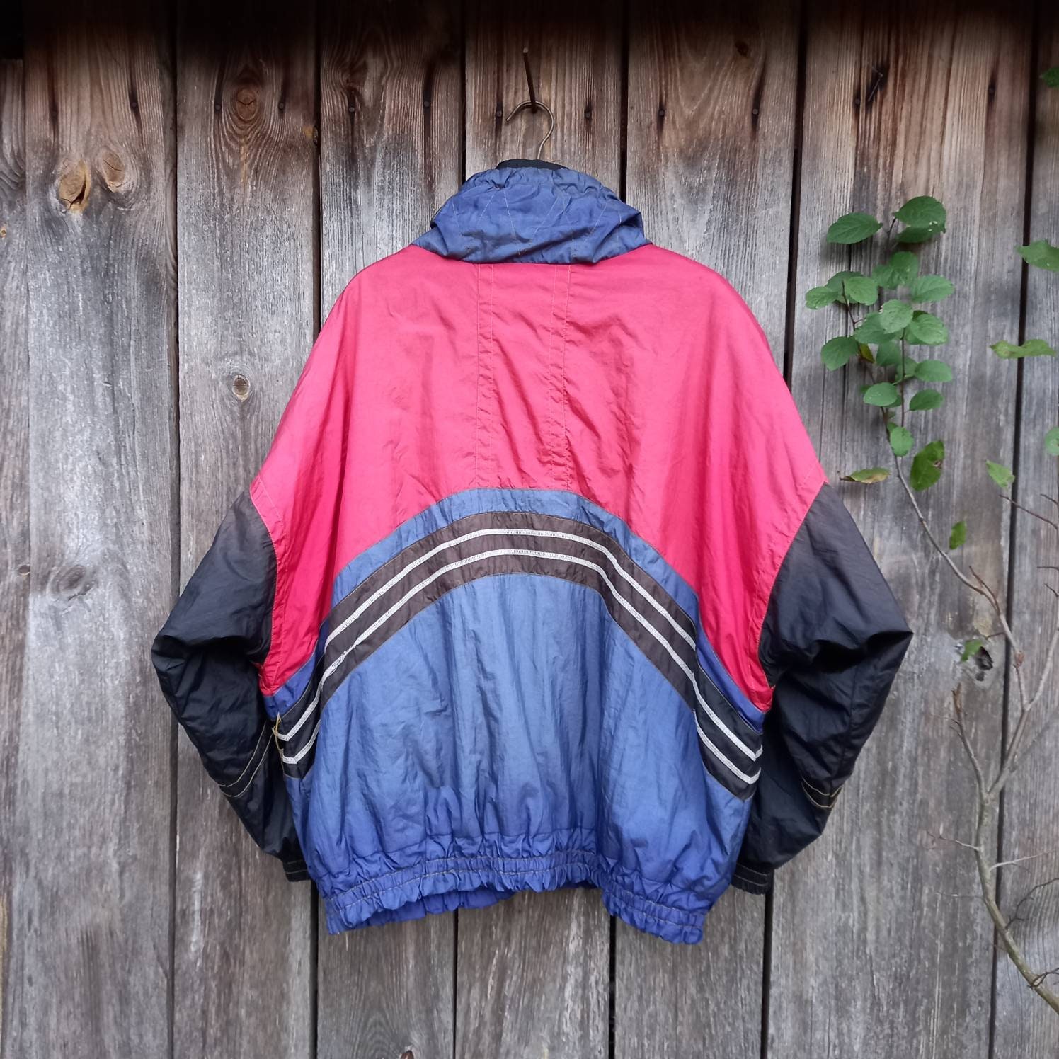 90s Color Block Jacket Men Vinatge Sport Clothing Women