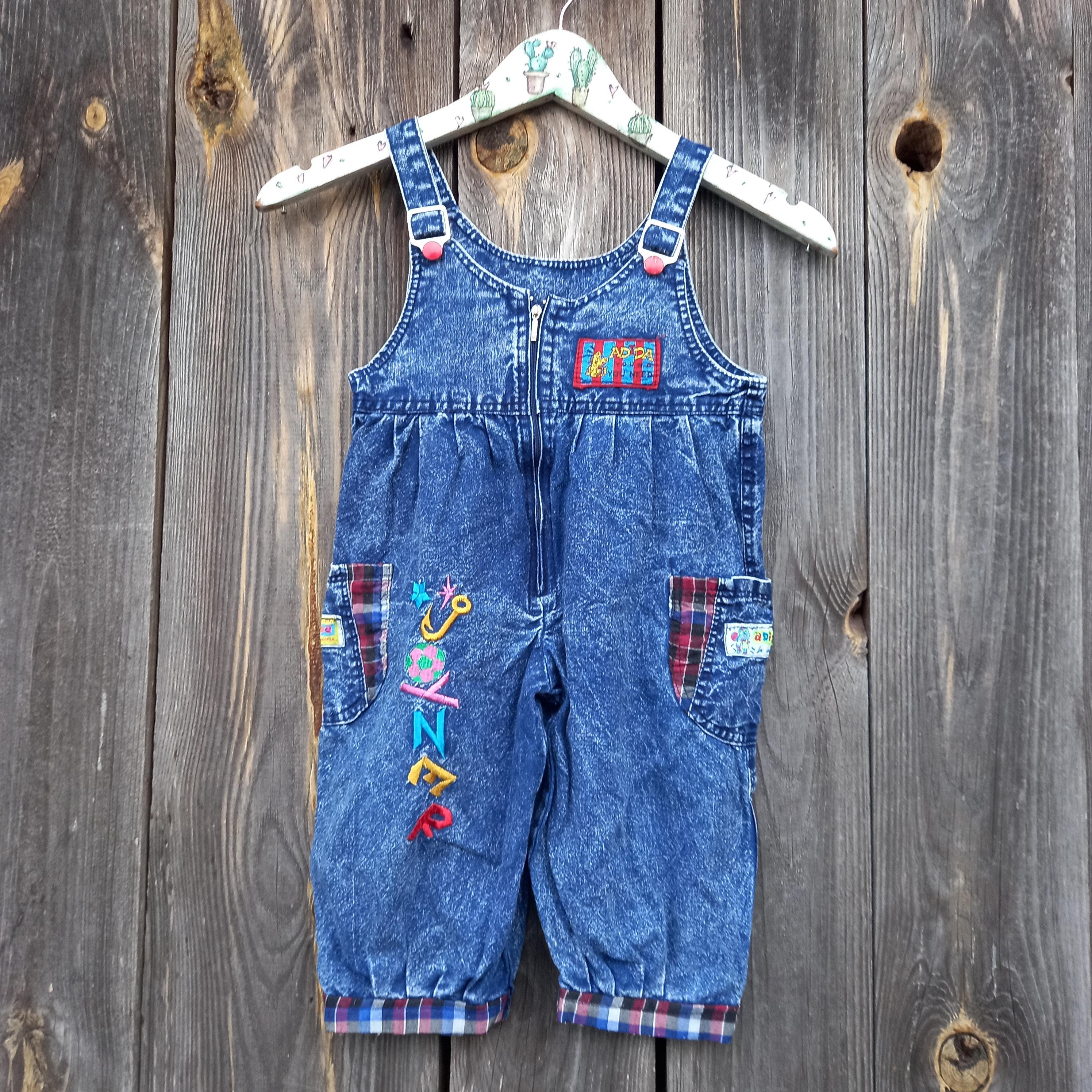 Mono vaquero de los años 80, mameluco de bebé, pantalones vaqueros