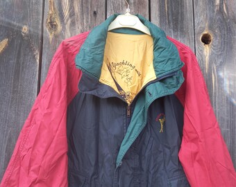 Vintage 90s Reversible Windbreaker Jacket Men Yachting With Bush