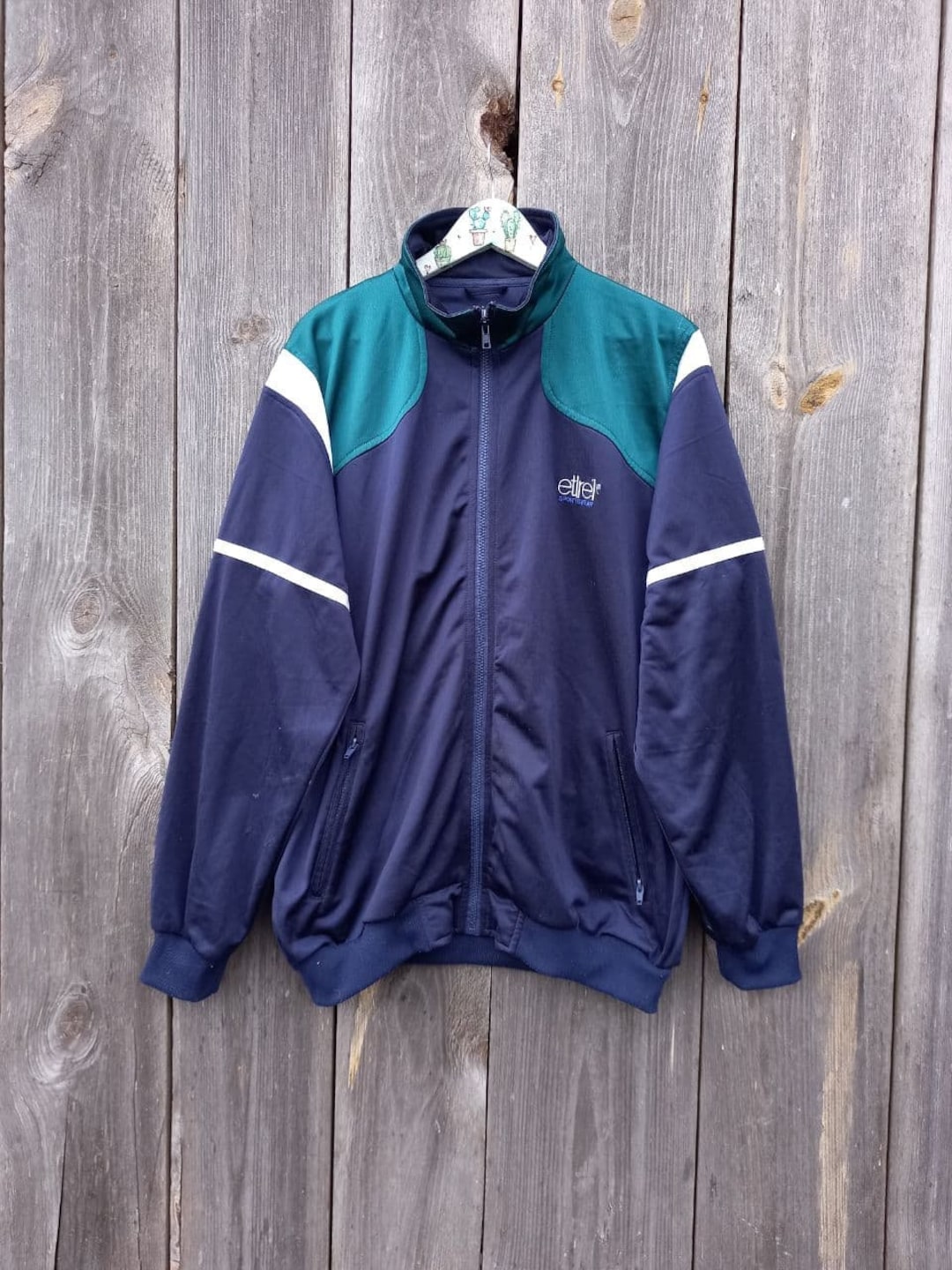 USA古着 80s USA製 総柄 ワイドドレープ テンセルジャケット XL