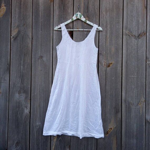 70s Vintage nighty dress 80 White nylon Lace Shor… - image 6