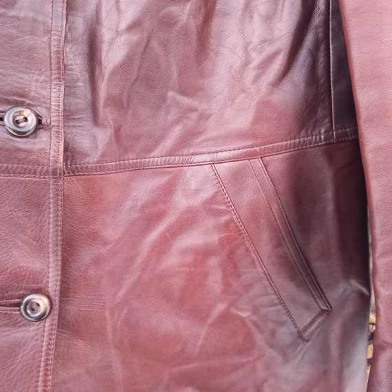 70s Brown leather jacket Womens 1970s Vintage clo… - image 5