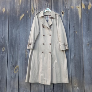 Vintage trench coat Women Coat Beige Retro Jacket brown Classic clothes Overcoat womens trench Spring London fog Spring Trenchcoat Size L