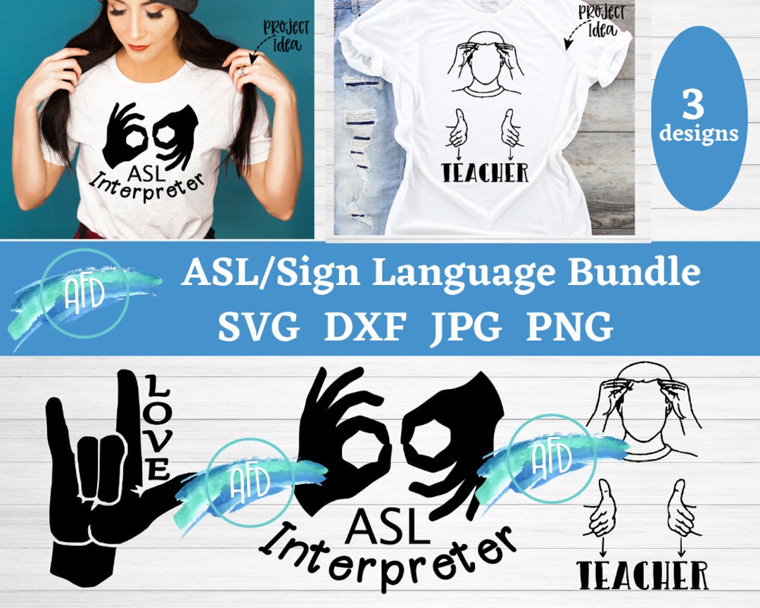 American Sign Language Teacher Sign SVG Cut File, ASL Teacher Svg, Sign