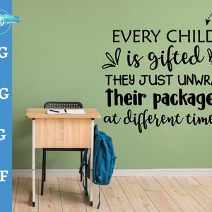 Every Child is gifted they just unwrap their packages at different times svg, Teacher svg, special education classroom svg, gifted svg