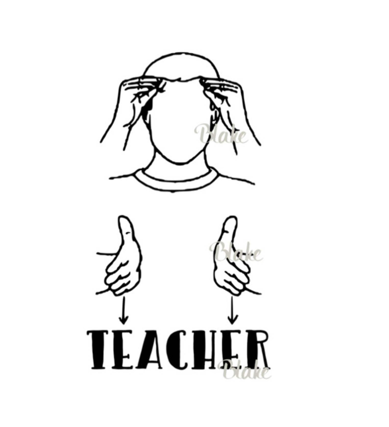 American Sign Language Teacher Sign SVG Cut File ASL Teacher Etsy