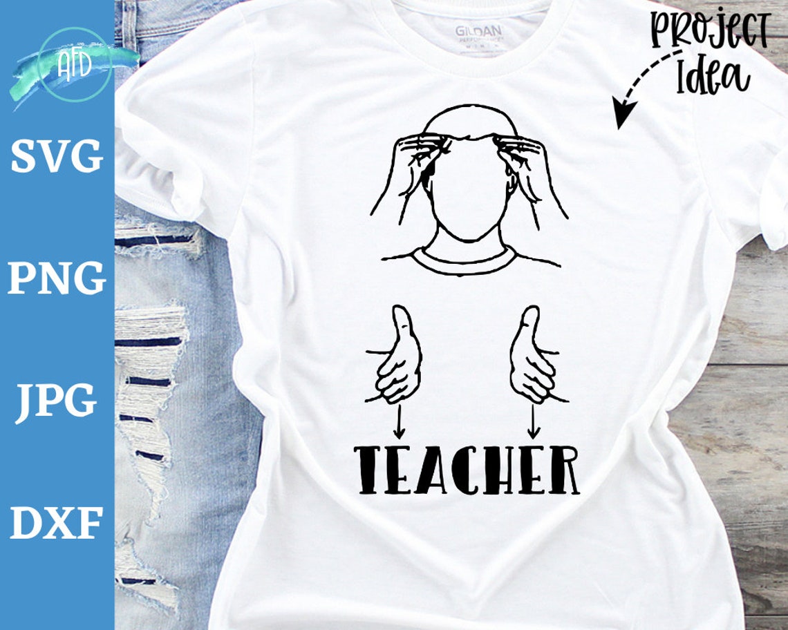 American Sign Language Teacher sign SVG cut file ASL teacher Etsy