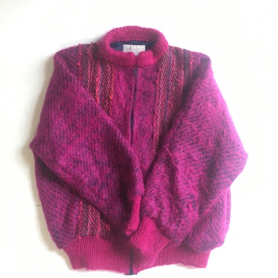 bright pink chunky cardigan