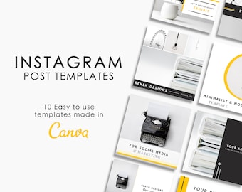 Plantillas de publicaciones de Instagram para empresas; Plantillas modernas de Instagram para entrenar