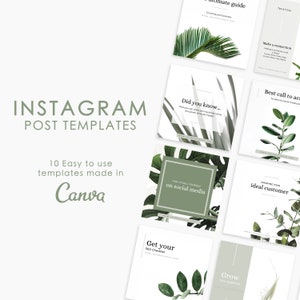 Instagram templates made in Canva, Green simple modern Plant Canva template