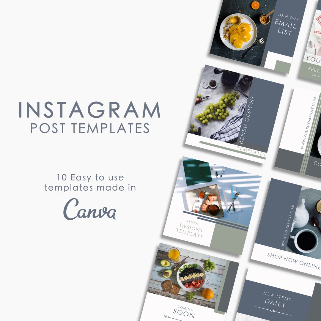 Food Blogger Instagram Post Templates Made in Canva - Etsy Canada
