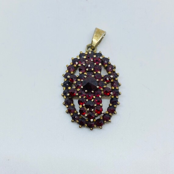 Silver Bohemian garnet pendant