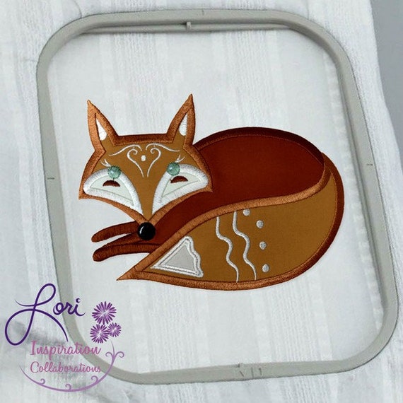 Download Sly Fox Applique Design Fox Embroidery Pattern Fox Designs Etsy
