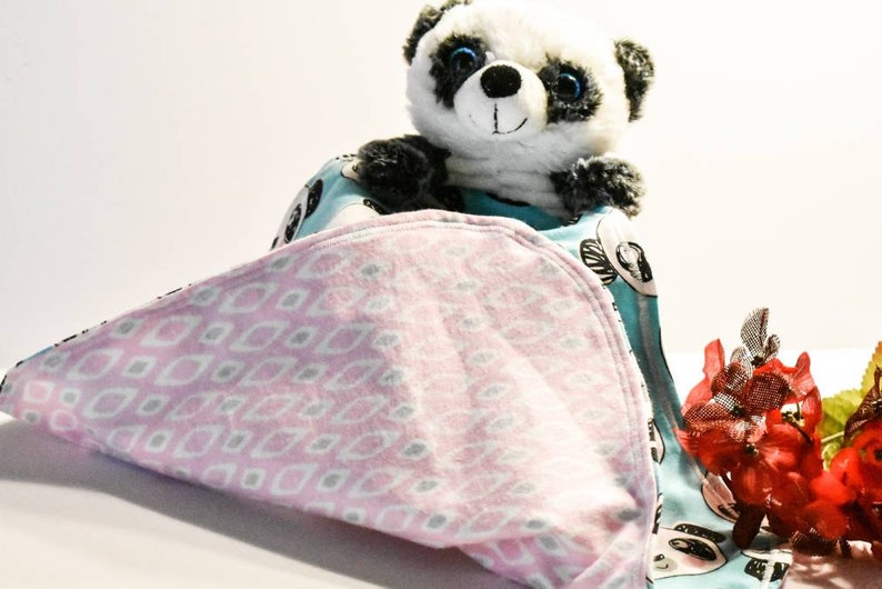 Stuffed Panda Lovey Blanket Security Blanket Snuggle Blankets
