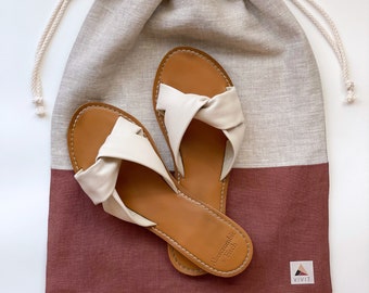 Linen drawstring fabric bag | reusable gift bag |reusable gift bag | shoe bag | christmas wrapping| eco friendly gift bag