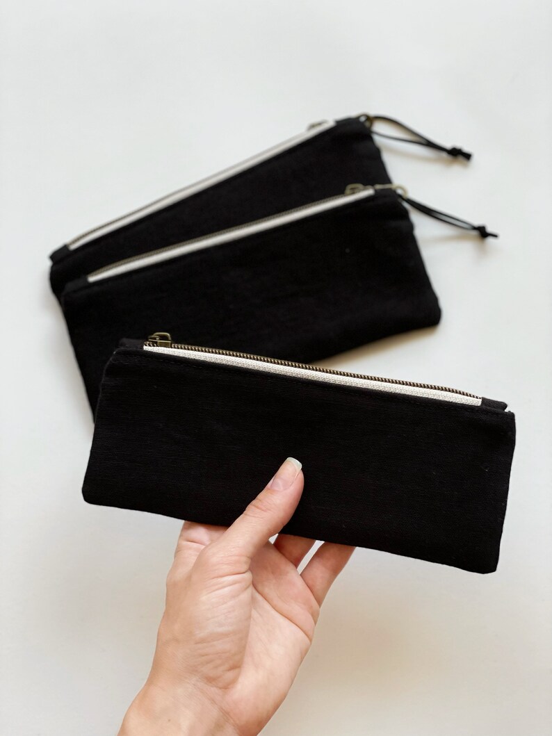 Small pencil case/ linen zipper case/ pencil holder / linen sunglass case/ sunglass zipper pouch/ eco friendly gift image 9