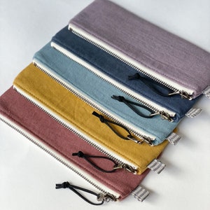 Small pencil case/ linen zipper case/ pencil holder / linen sunglass case/ sunglass zipper pouch/ eco friendly gift image 7