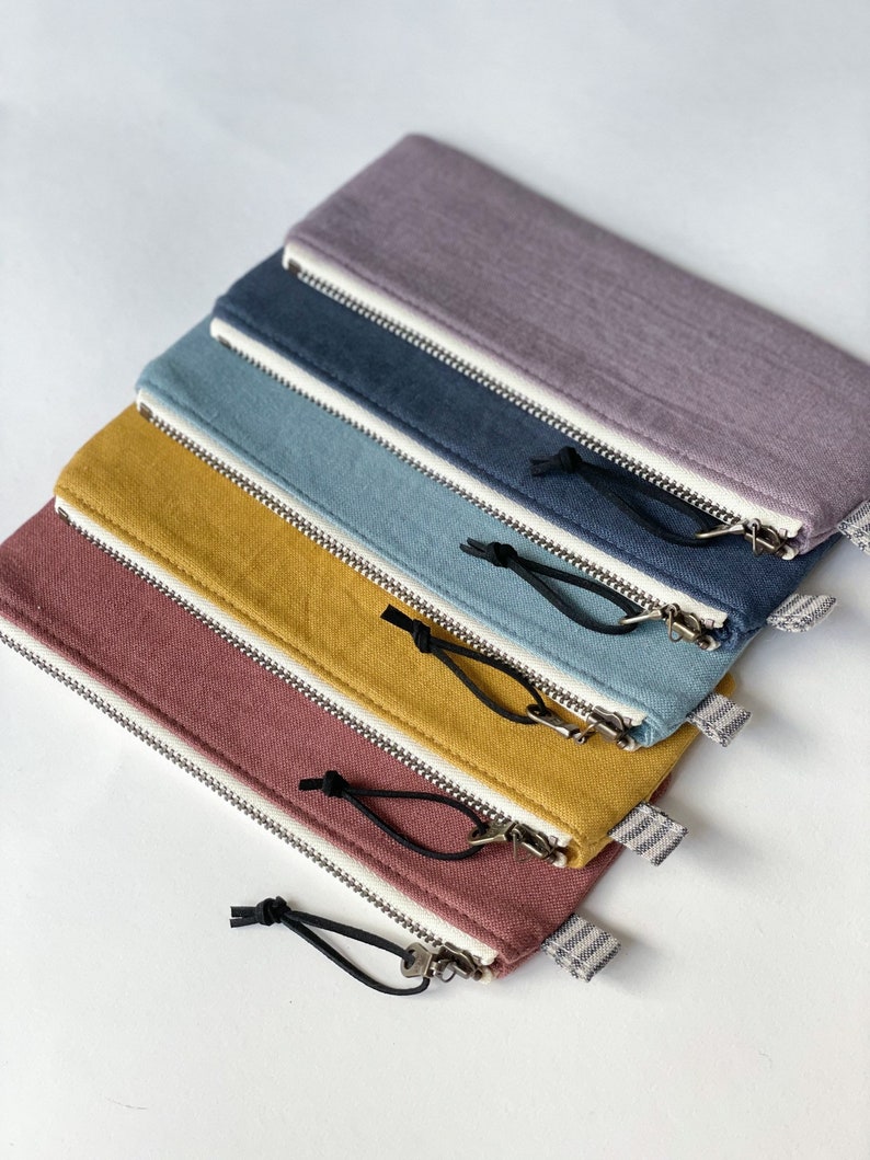 Small pencil case/ linen zipper case/ pencil holder / linen sunglass case/ sunglass zipper pouch/ eco friendly gift image 7