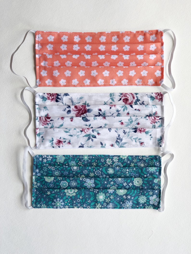 Cotton face mask floral face mask washable women face mask image 2