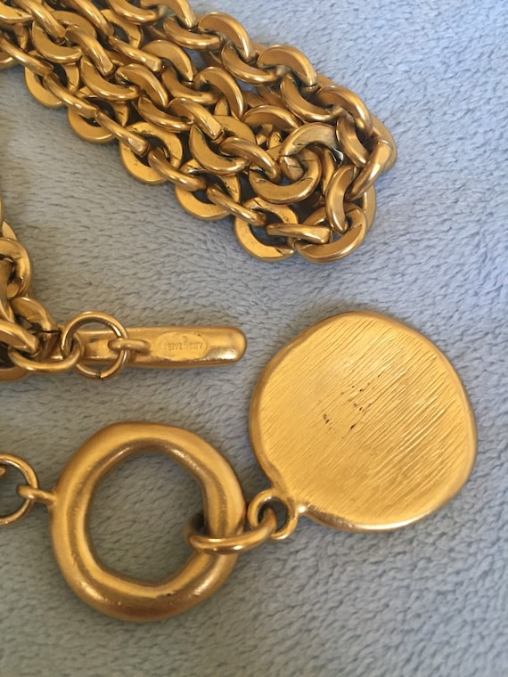 Givenchy Runway Couture matte Gold Toggle Necklac… - image 6