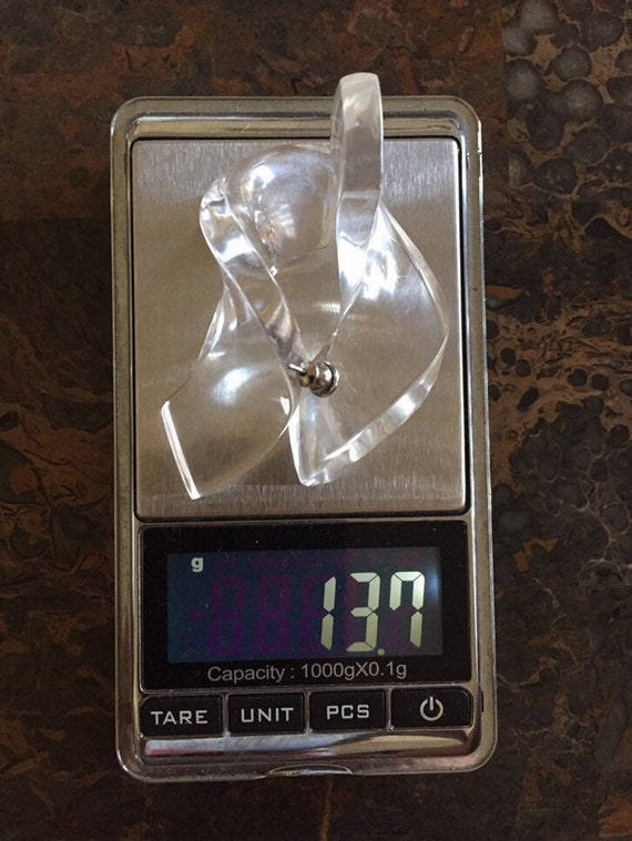 Modernist 1970’s Abstract wave Lucite earrings - image 9