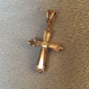 Sterling silver crystal Cross small pendant image 8