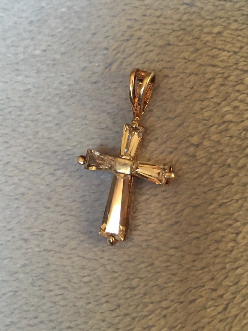 Sterling silver crystal Cross small pendant image 8