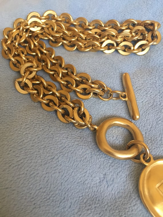 Givenchy Runway Couture matte Gold Toggle Necklac… - image 5