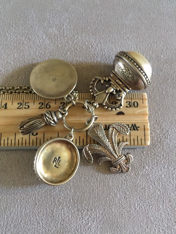 Vintage Ralph Lauren RLL 5 Fobs Chain RLL Charm N… - image 3