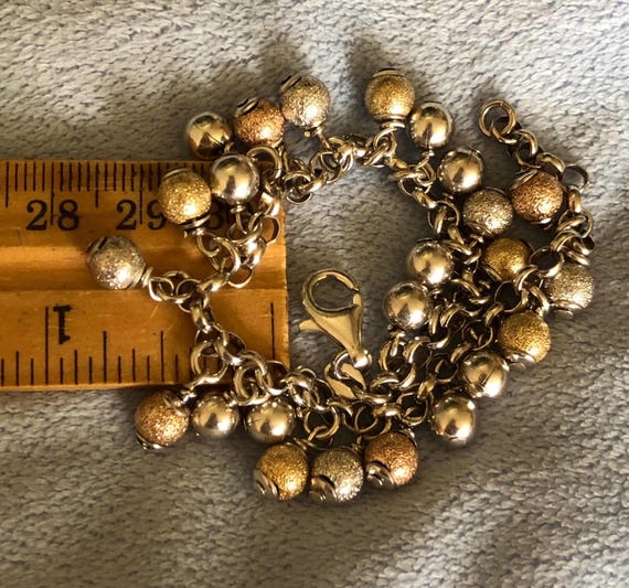 Textured and Solid Sterling Orb Charm Bracelet mu… - image 6