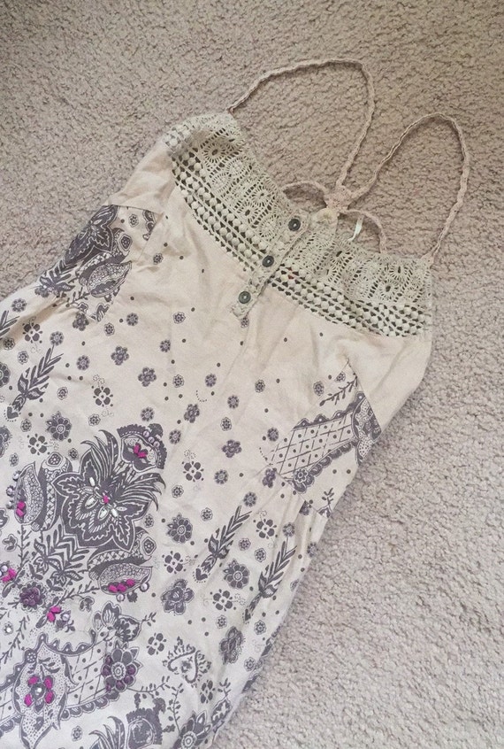 Vintage Beautiful Linen and Cotton Boho Dress fit… - image 1