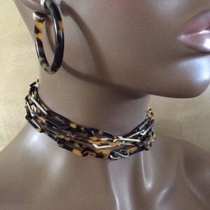 Vintage Ralph Lauren Elongated Link Necklace Bracelet Earrings Ralph Lauren RL